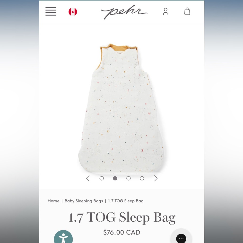 Pehr 1.7 TOG sleep sack. Great condition